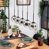 Koyoto Hanglamp, Kogellampje, Hanglamp Natuurlijke kleuren, Zwart, 5-lichts