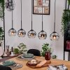 Koyoto Hanglamp, Kogellampje, Hanglamp Natuurlijke kleuren, Zwart, 5-lichts