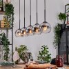 Koyoto Hanglamp, Kogellampje, Hanglamp Natuurlijke kleuren, Zwart, 5-lichts