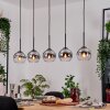 Koyoto Hanglamp, Kogellampje, Hanglamp Natuurlijke kleuren, Zwart, 5-lichts