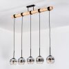 Koyoto Hanglamp, Kogellampje, Hanglamp Natuurlijke kleuren, Zwart, 5-lichts