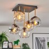 Koyoto Plafondlamp, Kogellampje Goud, Zwart, 5-lichts