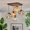 Koyoto Plafondlamp, Kogellampje Goud, Zwart, 5-lichts