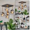 Koyoto Plafondlamp, Kogellampje Goud, Zwart, 5-lichts