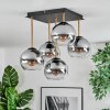 Koyoto Plafondlamp, Kogellampje Goud, Zwart, 5-lichts