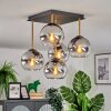 Koyoto Plafondlamp, Kogellampje Goud, Zwart, 5-lichts