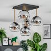 Koyoto Plafondlamp, Kogellampje Goud, Zwart, 5-lichts