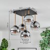 Koyoto Plafondlamp, Kogellampje Goud, Zwart, 5-lichts
