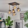Koyoto Plafondlamp, Kogellampje Goud, Zwart, 5-lichts