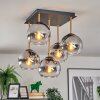 Koyoto Plafondlamp, Kogellampje Goud, Zwart, 5-lichts