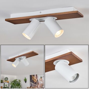 Dalan Plafondlamp, Plafondspot LED Natuurlijke kleuren, Wit, 2-lichts