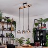 Koyoto Hanglamp, Kogellampje, Hanglamp Natuurlijke kleuren, Zwart, 3-lichts