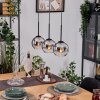 Koyoto Hanglamp, Kogellampje, Hanglamp Natuurlijke kleuren, Zwart, 3-lichts