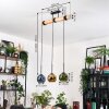 Koyoto Hanglamp, Kogellampje, Hanglamp Natuurlijke kleuren, Zwart, 3-lichts