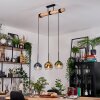 Koyoto Hanglamp, Kogellampje, Hanglamp Natuurlijke kleuren, Zwart, 3-lichts