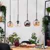 Koyoto Hanglamp, Kogellampje, Hanglamp Natuurlijke kleuren, Zwart, 4-lichts