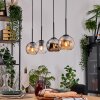 Koyoto Hanglamp, Kogellampje, Hanglamp Natuurlijke kleuren, Zwart, 4-lichts
