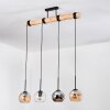 Koyoto Hanglamp, Kogellampje, Hanglamp Natuurlijke kleuren, Zwart, 4-lichts