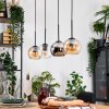 Koyoto Hanglamp, Kogellampje, Hanglamp Natuurlijke kleuren, Zwart, 4-lichts