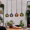 Koyoto Hanglamp, Kogellampje, Hanglamp Natuurlijke kleuren, Zwart, 4-lichts
