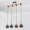 Koyoto Hanglamp, Kogellampje, Hanglamp Natuurlijke kleuren, Zwart, 4-lichts