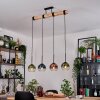 Koyoto Hanglamp, Kogellampje, Hanglamp Natuurlijke kleuren, Zwart, 4-lichts