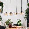 Koyoto Hanglamp, Kogellampje, Hanglamp Natuurlijke kleuren, Zwart, 4-lichts