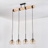 Koyoto Hanglamp, Kogellampje, Hanglamp Natuurlijke kleuren, Zwart, 4-lichts