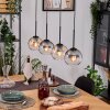 Koyoto Hanglamp, Kogellampje, Hanglamp Natuurlijke kleuren, Zwart, 4-lichts