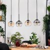 Koyoto Hanglamp, Kogellampje, Hanglamp Natuurlijke kleuren, Zwart, 4-lichts