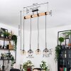 Koyoto Hanglamp, Kogellampje, Hanglamp Natuurlijke kleuren, Zwart, 4-lichts