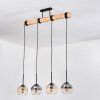 Koyoto Hanglamp, Kogellampje, Hanglamp Natuurlijke kleuren, Zwart, 4-lichts