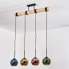 Koyoto Hanglamp, Kogellampje, Hanglamp Natuurlijke kleuren, Zwart, 4-lichts