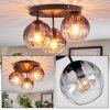 Koyoto Plafondlamp, Kogellampje 30 cm Duidelijk, Rookkleurig, 3-lichts