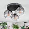 Koyoto Plafondlamp, Kogellampje 30 cm Duidelijk, Rookkleurig, 3-lichts