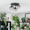 Koyoto Plafondlamp, Kogellampje 30 cm Duidelijk, Rookkleurig, 3-lichts