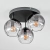 Koyoto Plafondlamp, Kogellampje 30 cm Duidelijk, Rookkleurig, 3-lichts