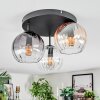 Koyoto Plafondlamp, Kogellampje 30 cm Amber, Duidelijk, Rookkleurig, 3-lichts