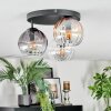 Koyoto Plafondlamp, Kogellampje 30 cm Amber, Duidelijk, Rookkleurig, 3-lichts