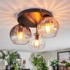 Koyoto Plafondlamp, Kogellampje 30 cm Amber, Duidelijk, Rookkleurig, 3-lichts