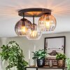 Koyoto Plafondlamp, Kogellampje 30 cm Amber, Duidelijk, Rookkleurig, 3-lichts