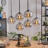 Koyoto Hanglamp, Kogellampje, Hanglamp Chroom, Duidelijk, Rookkleurig, 6-lichts