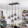 Koyoto Hanglamp, Kogellampje, Hanglamp Chroom, Duidelijk, Rookkleurig, 6-lichts