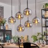 Koyoto Hanglamp, Kogellampje, Hanglamp Chroom, Duidelijk, Rookkleurig, 6-lichts