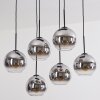 Koyoto Hanglamp, Kogellampje, Hanglamp Chroom, Duidelijk, Rookkleurig, 6-lichts