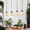 Sabadim Hanglamp, Hanglamp Natuurlijke kleuren, Zwart, 4-lichts