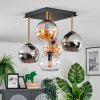 Koyoto Plafondlamp, Kogellampje Goud, Zwart, 5-lichts