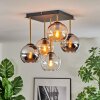 Koyoto Plafondlamp, Kogellampje Goud, Zwart, 5-lichts