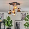 Koyoto Plafondlamp, Kogellampje Goud, Zwart, 5-lichts