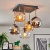 Koyoto Plafondlamp, Kogellampje Goud, Zwart, 5-lichts